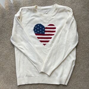Aeropostale Ivory Sweater with American Heart